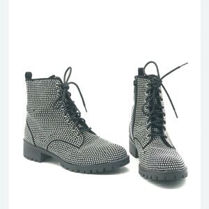 B.P black studded boots, size 7